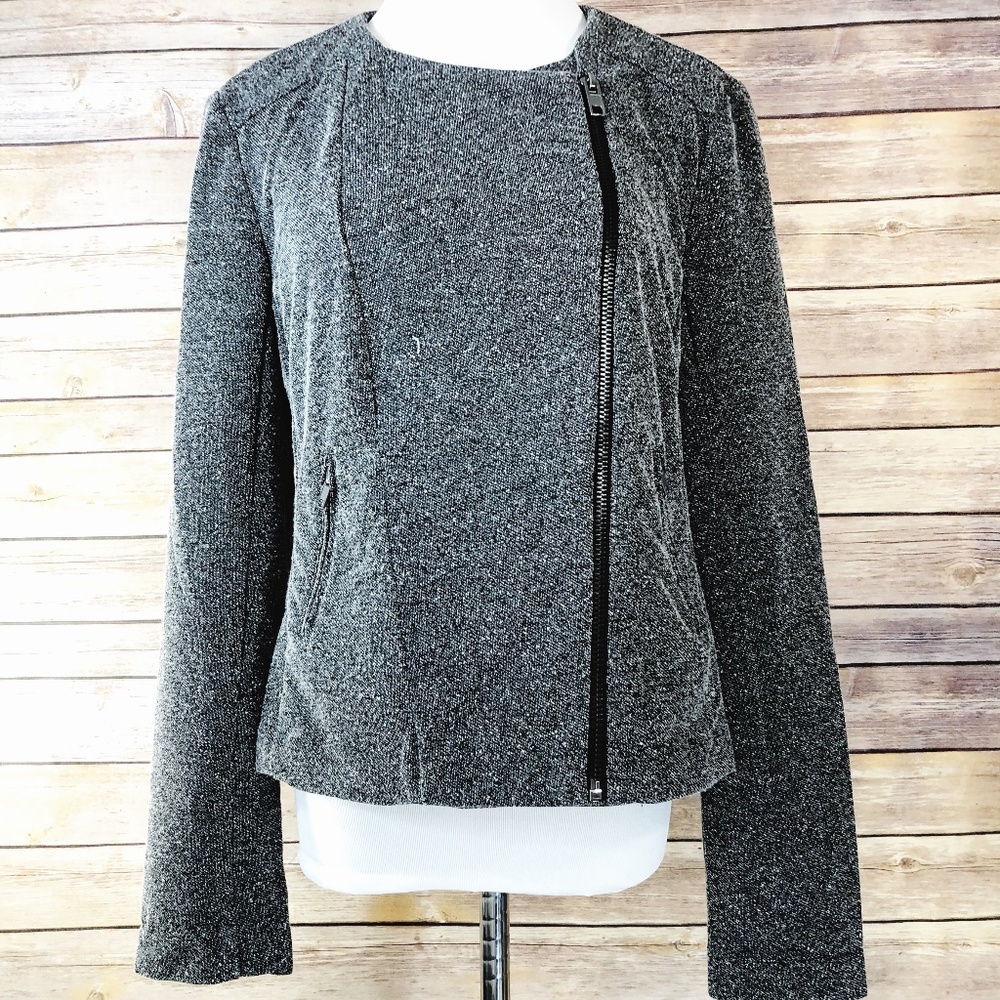 Catherine Malandrino Runway Style Grey Moto Blazer